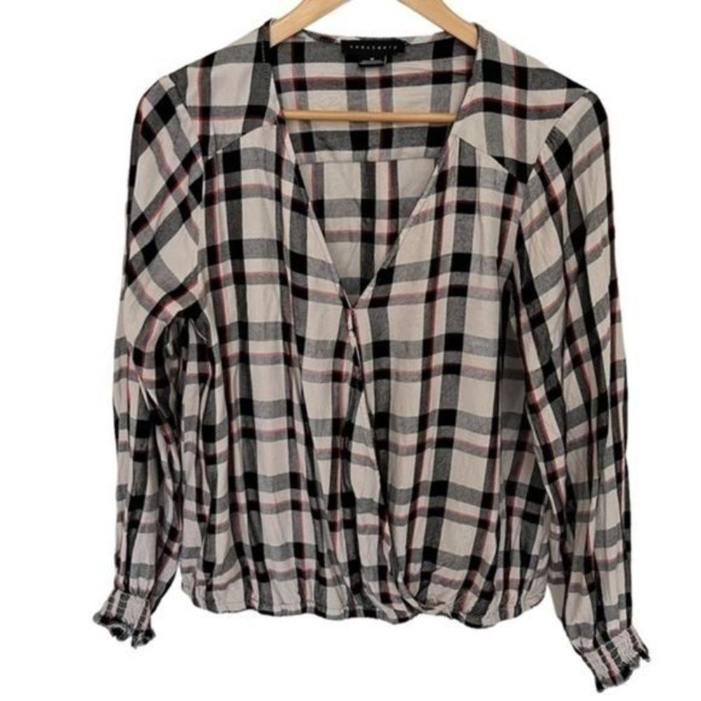 Sanctuary Plaid Cori Long Sleeve Top Size Medium